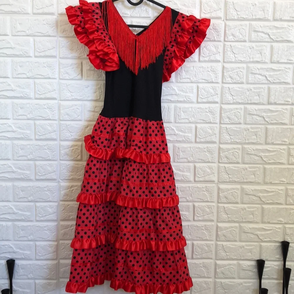 Red polka dot‎ fringe Halloween Costume